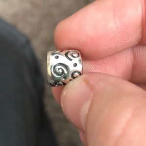 SS pandora spiral cylinder charm